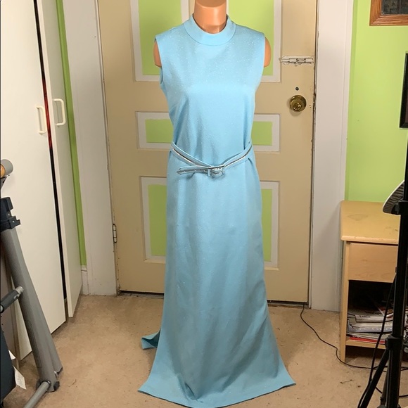 MYNETTE MAXI DRESS SLEEVELESS W/ JACKET LIGHT BLUE - Picture 5 of 8